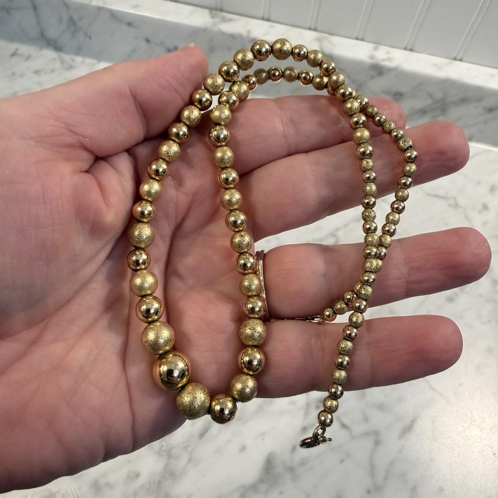 Van Dell 1/20 14K Yellow Gold Filled Graduated Bead Necklace 18'' Vintage